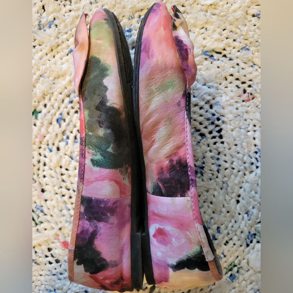 Pink Sam & Libby satin ballet flats with bow EUC - Picture 4 of 6
